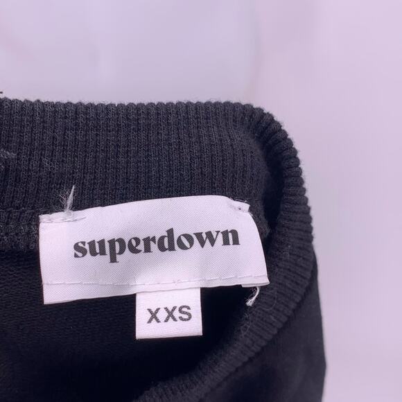 NEW Superdown Iselia Fishnet Sweatshirt Dress Sz XXS - Picture 8 of 9